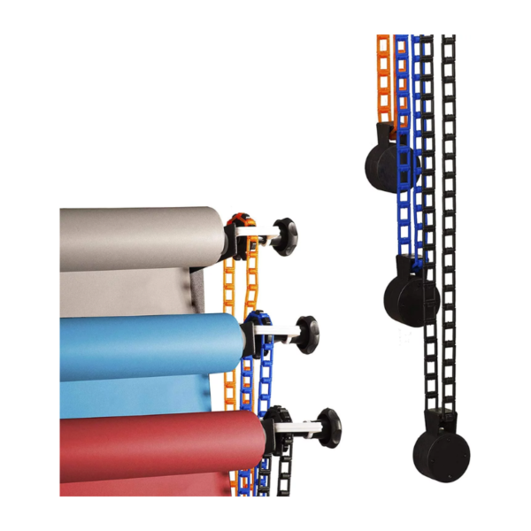 Support Montage Mural avec Enrouleur pour 3 Fond avec Contrepoids