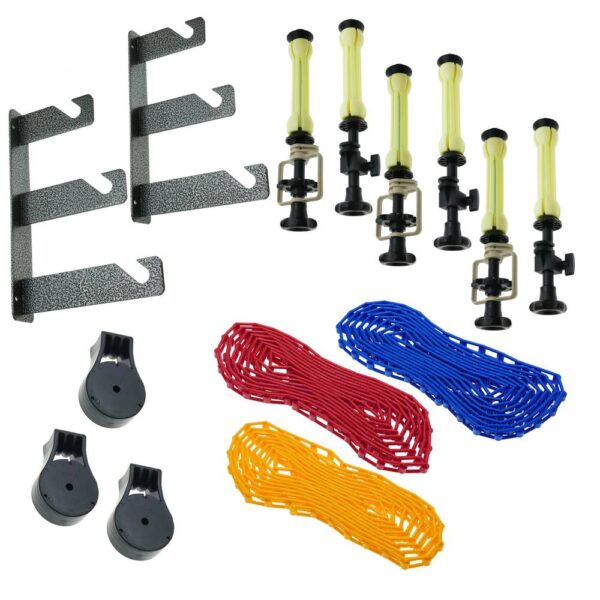 Support Montage Mural avec Enrouleur pour 3 Fond avec Contrepoids